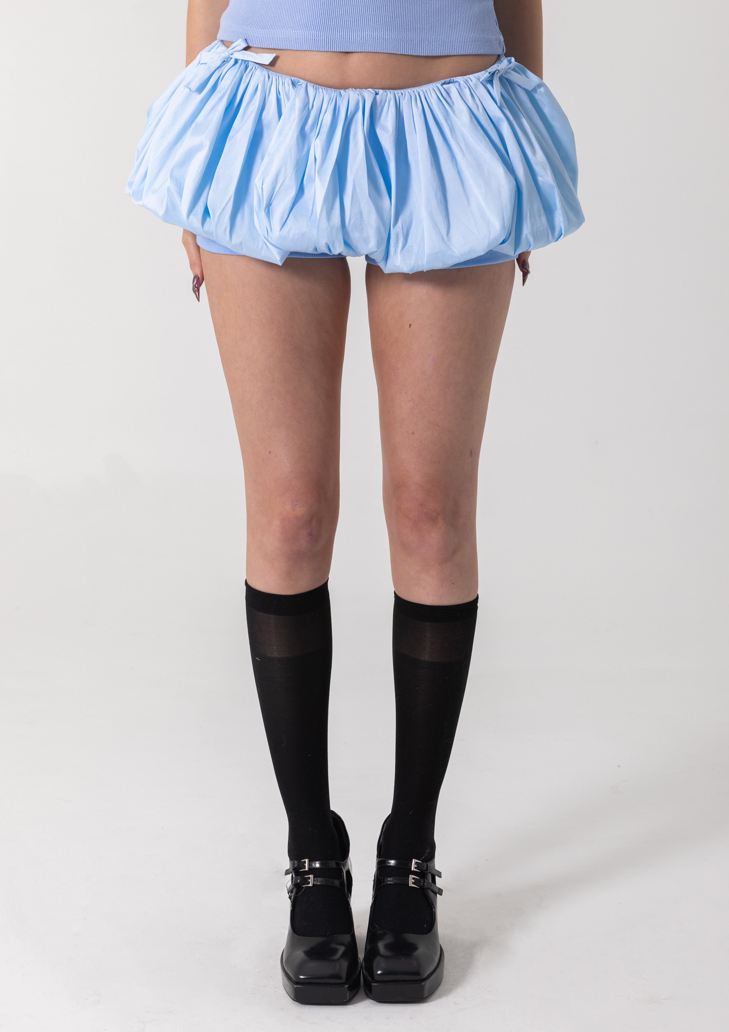 TAFFETA BUBBLE SKORT - BLUE