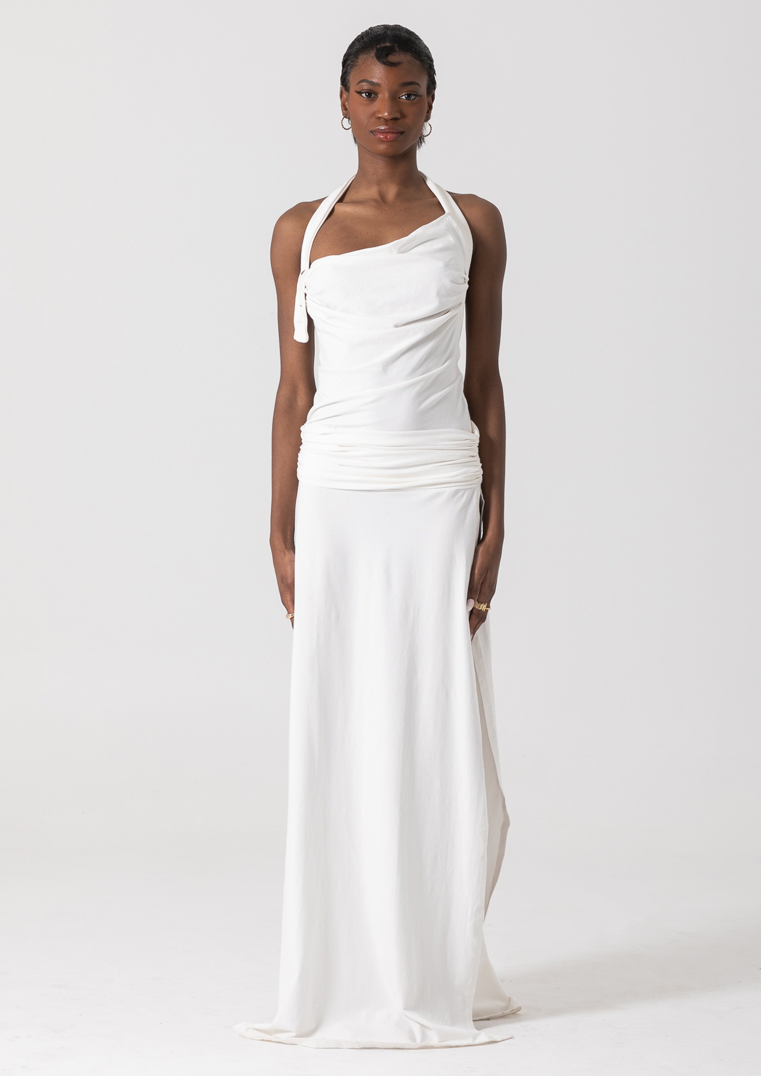 WHYNTER ASYMMETRICAL MAXI - WHITE