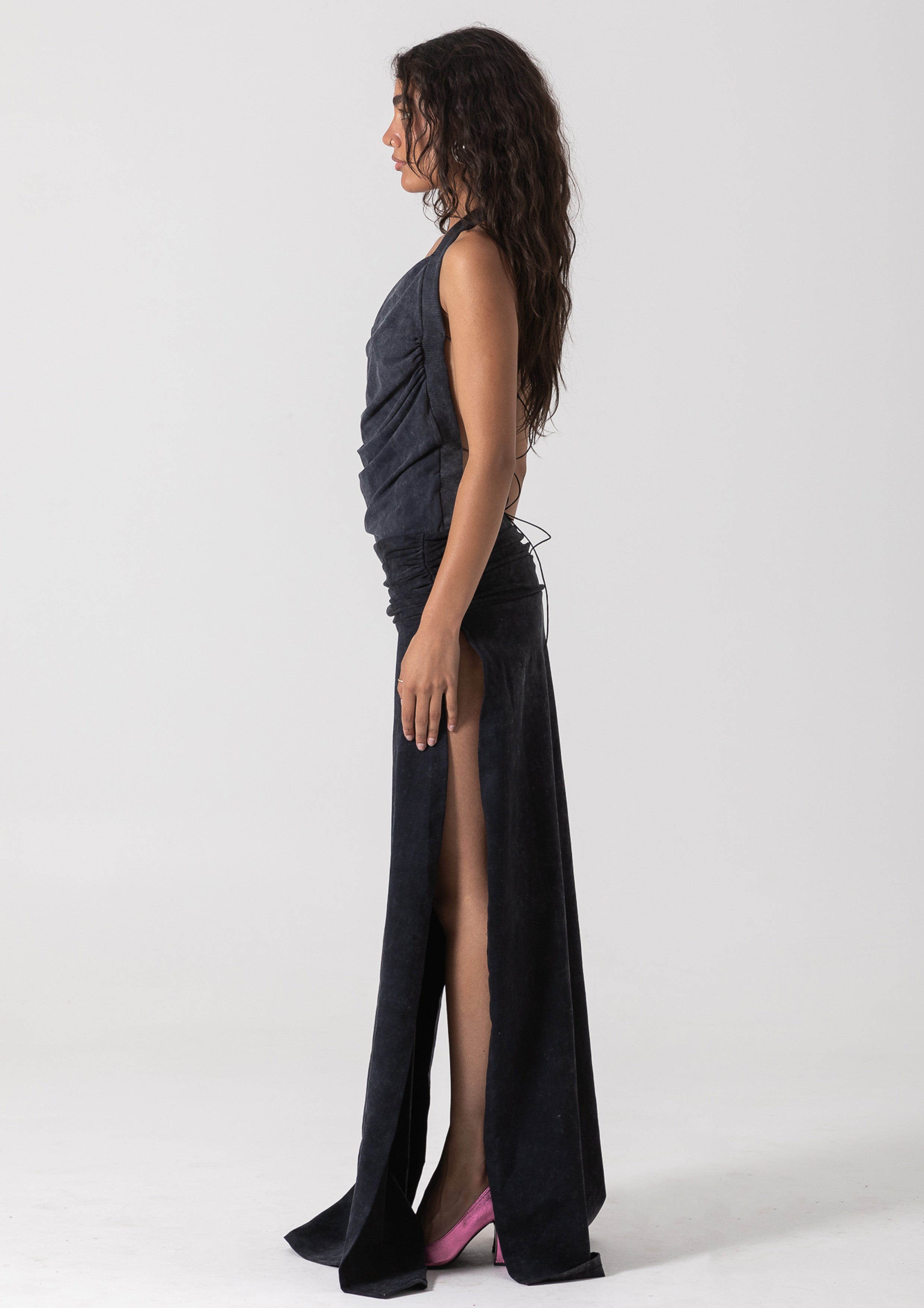 WHYNTER ASYMMETRICAL MAXI - STONE