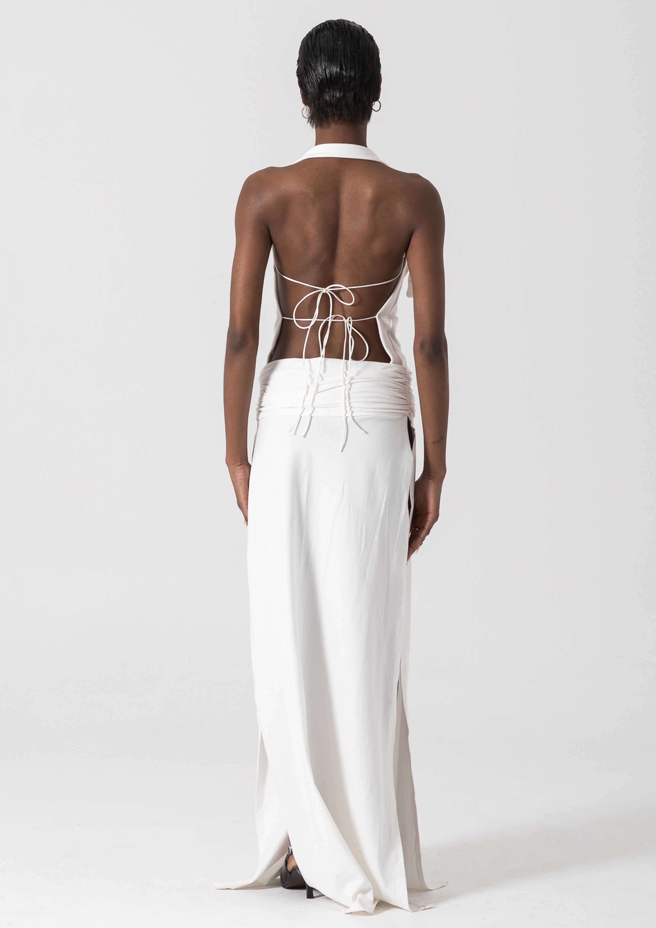 WHYNTER ASYMMETRICAL MAXI - WHITE