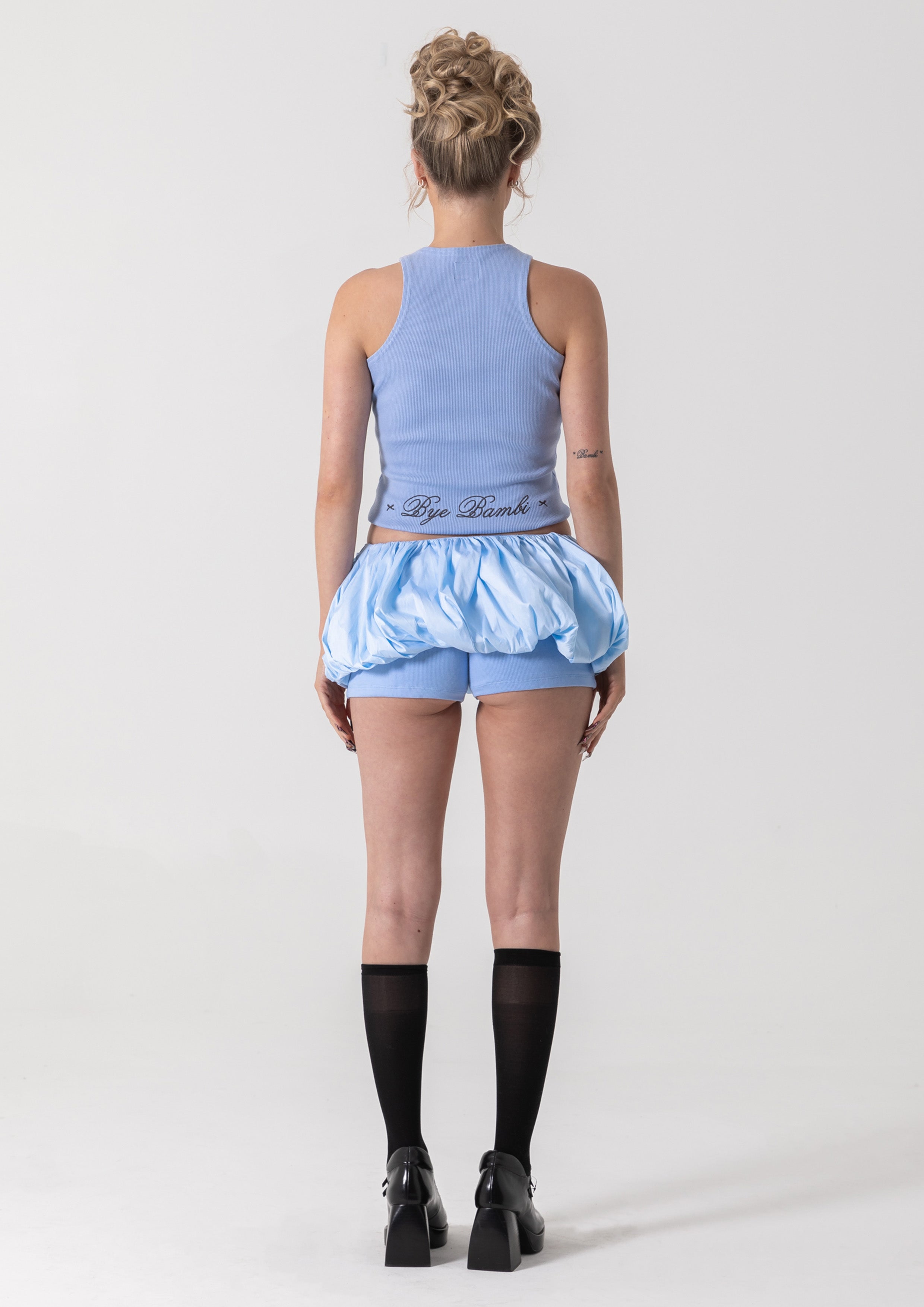 TAFFETA BUBBLE SKORT - BLUE