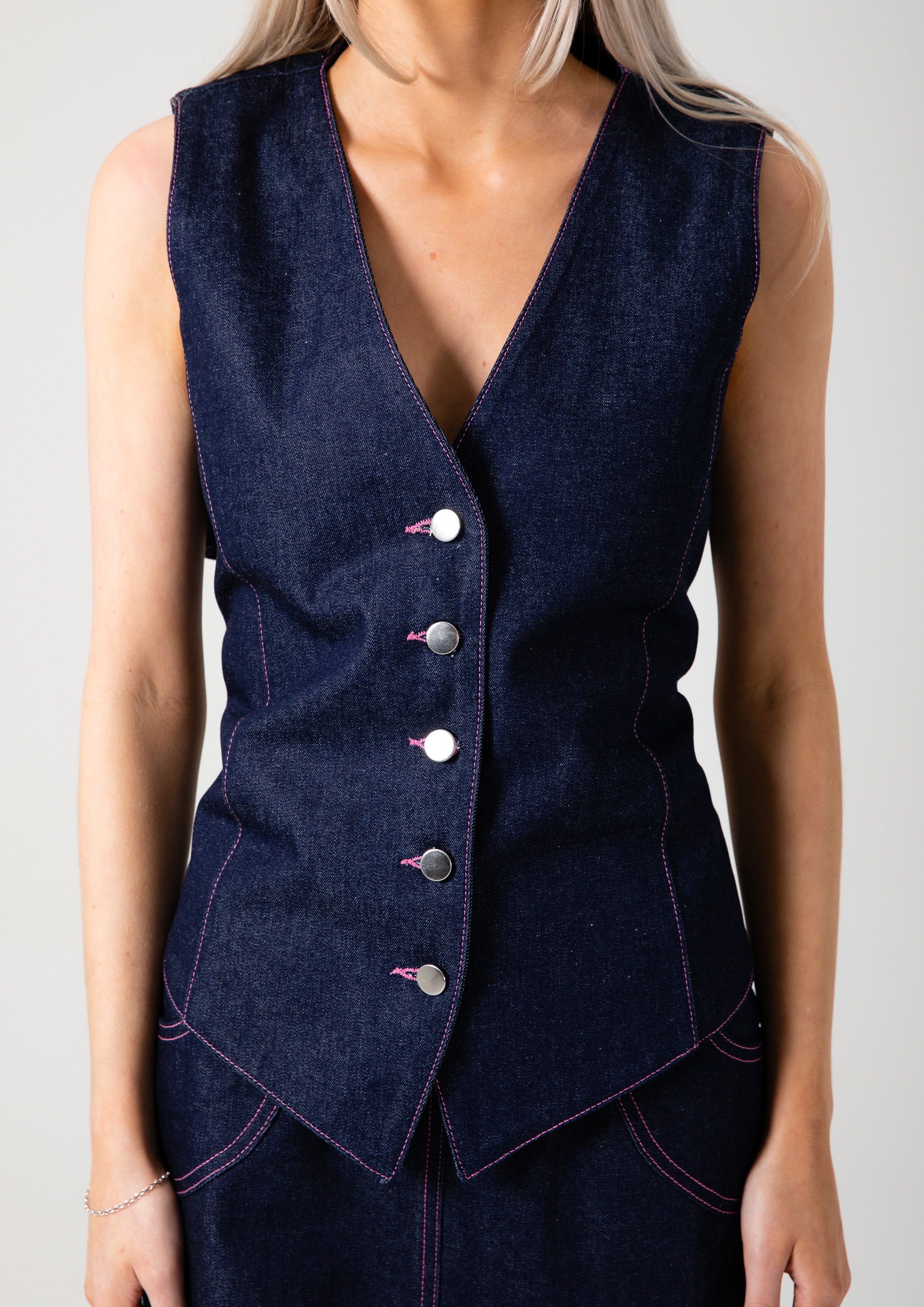 CLARE VEST - DENIM