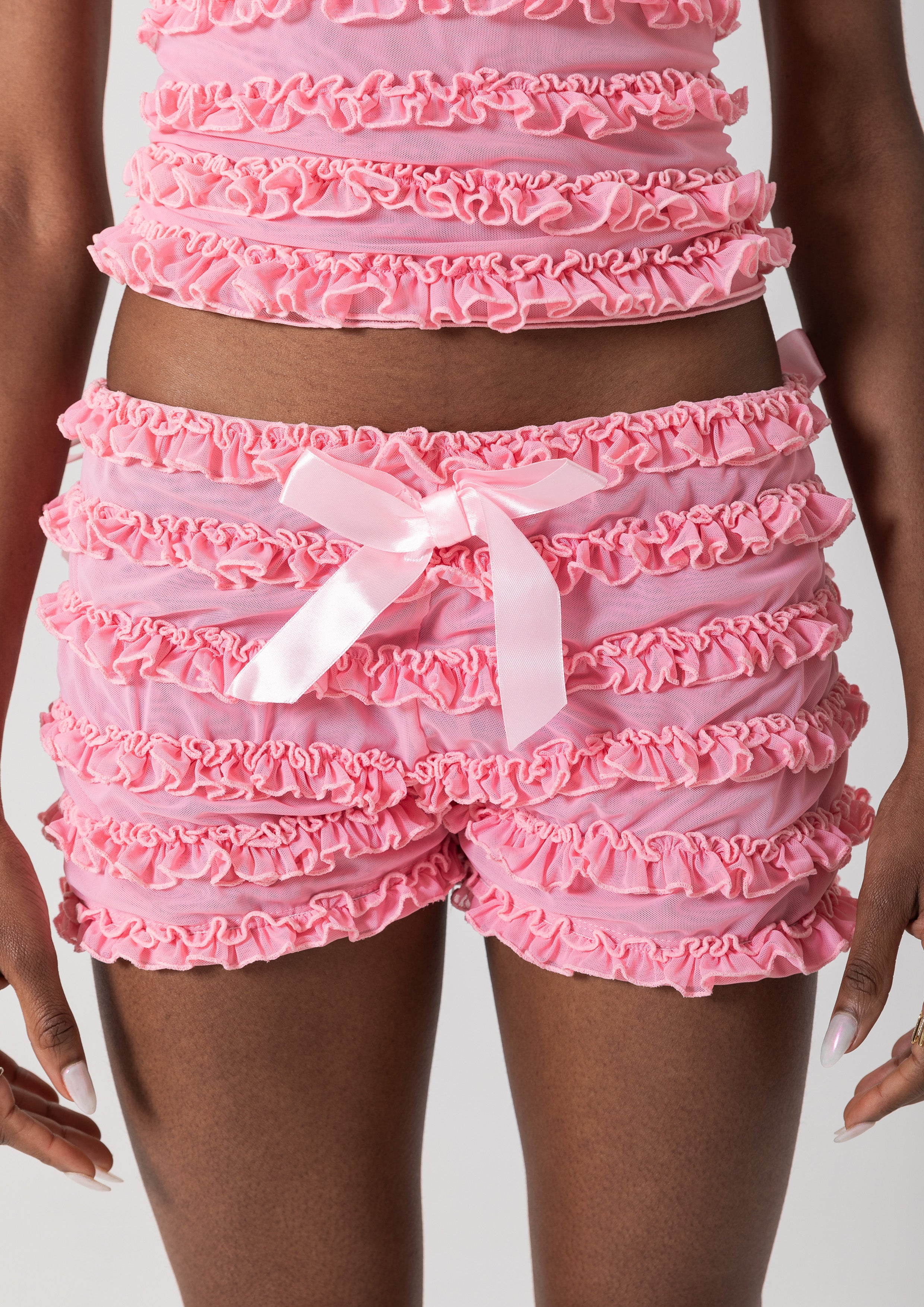 AMELIA RUFFLE SHORT - PINK