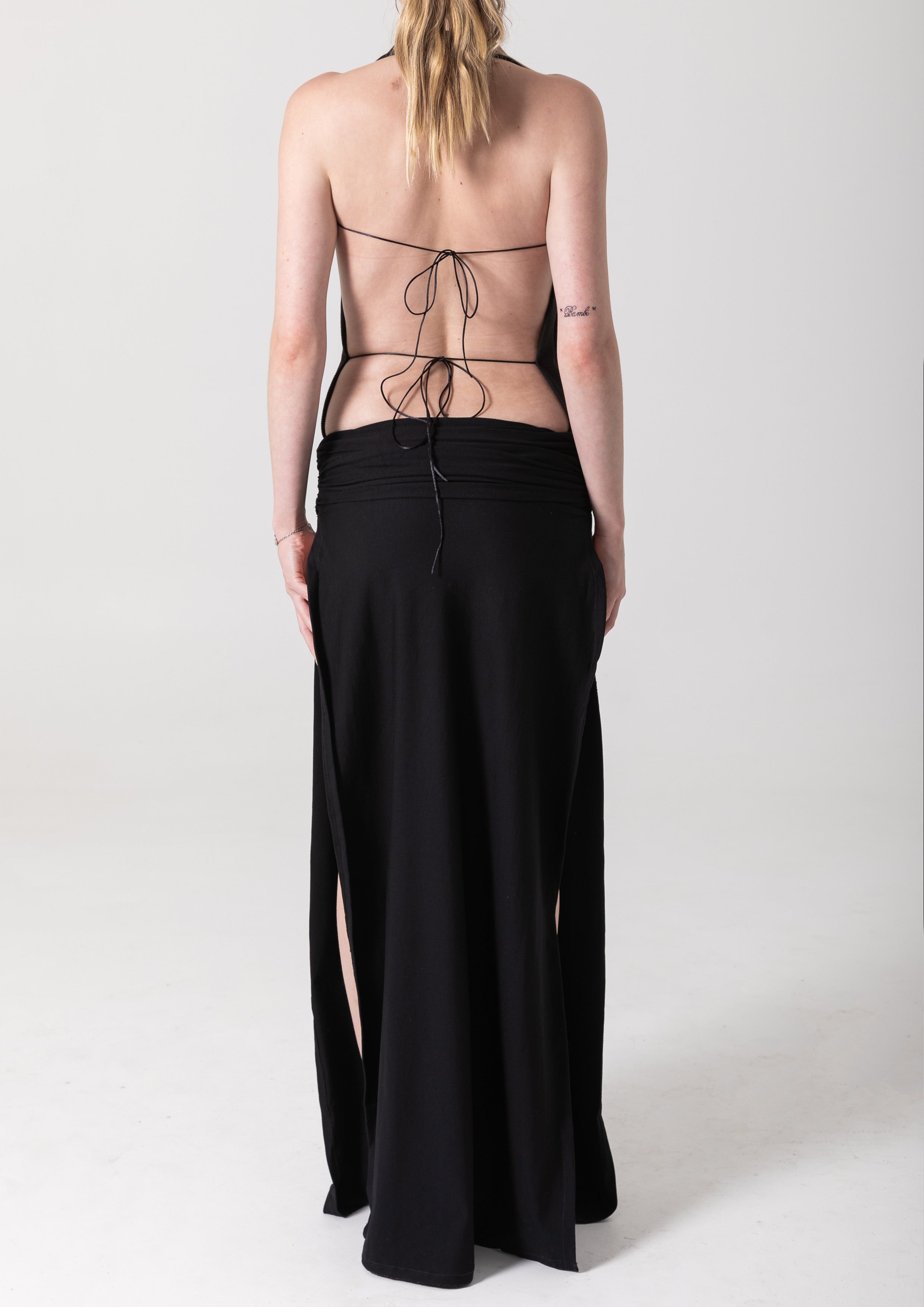 WHYNTER ASYMMETRICAL MAXI - BLACK