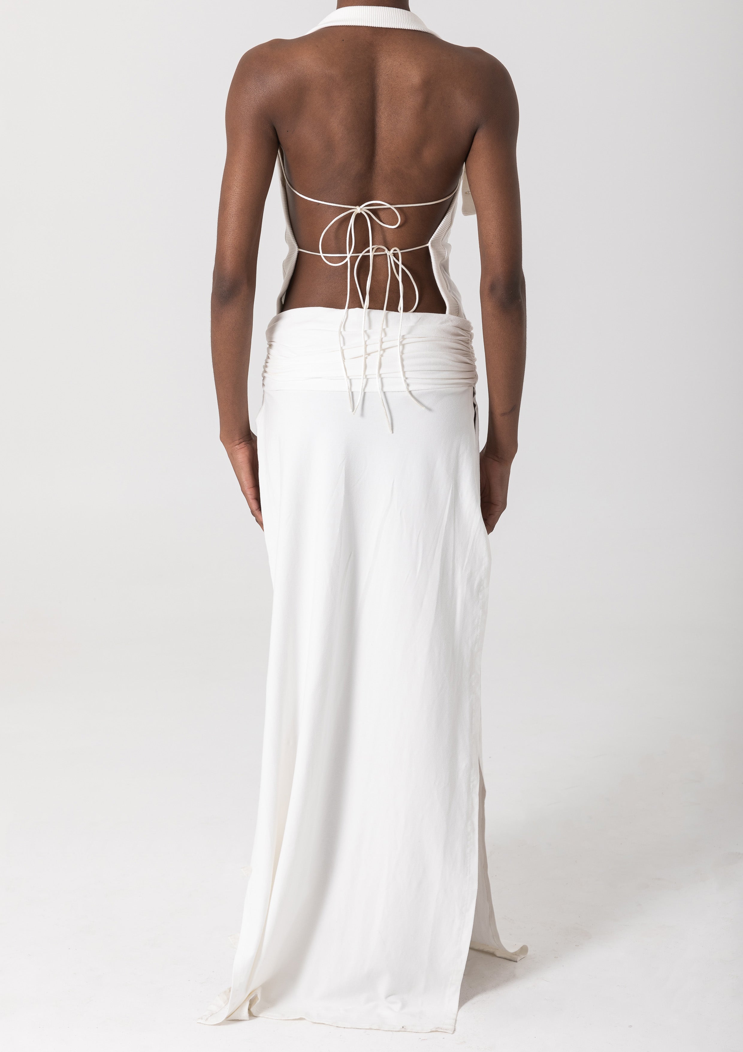 WHYNTER ASYMMETRICAL MAXI - WHITE